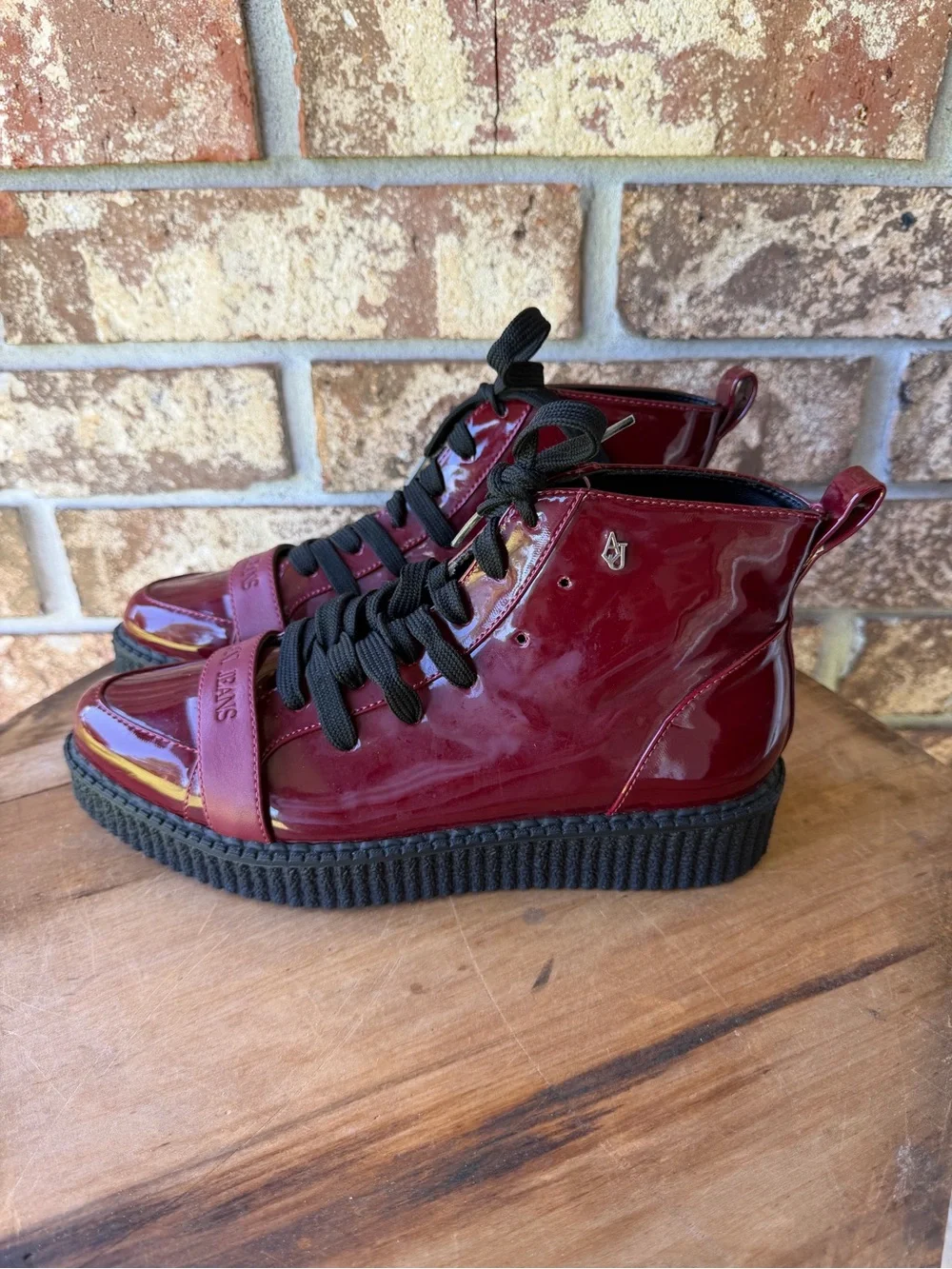 Armani Jeans Women’s Platform Boots Size 6.5 Burgundy Beautiful Condition!